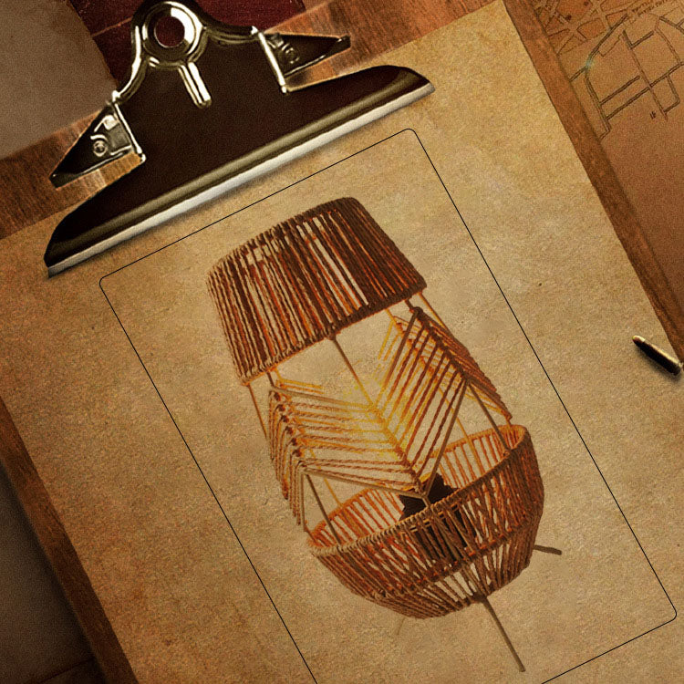 Iron Rattan Weaving Floor Lamp