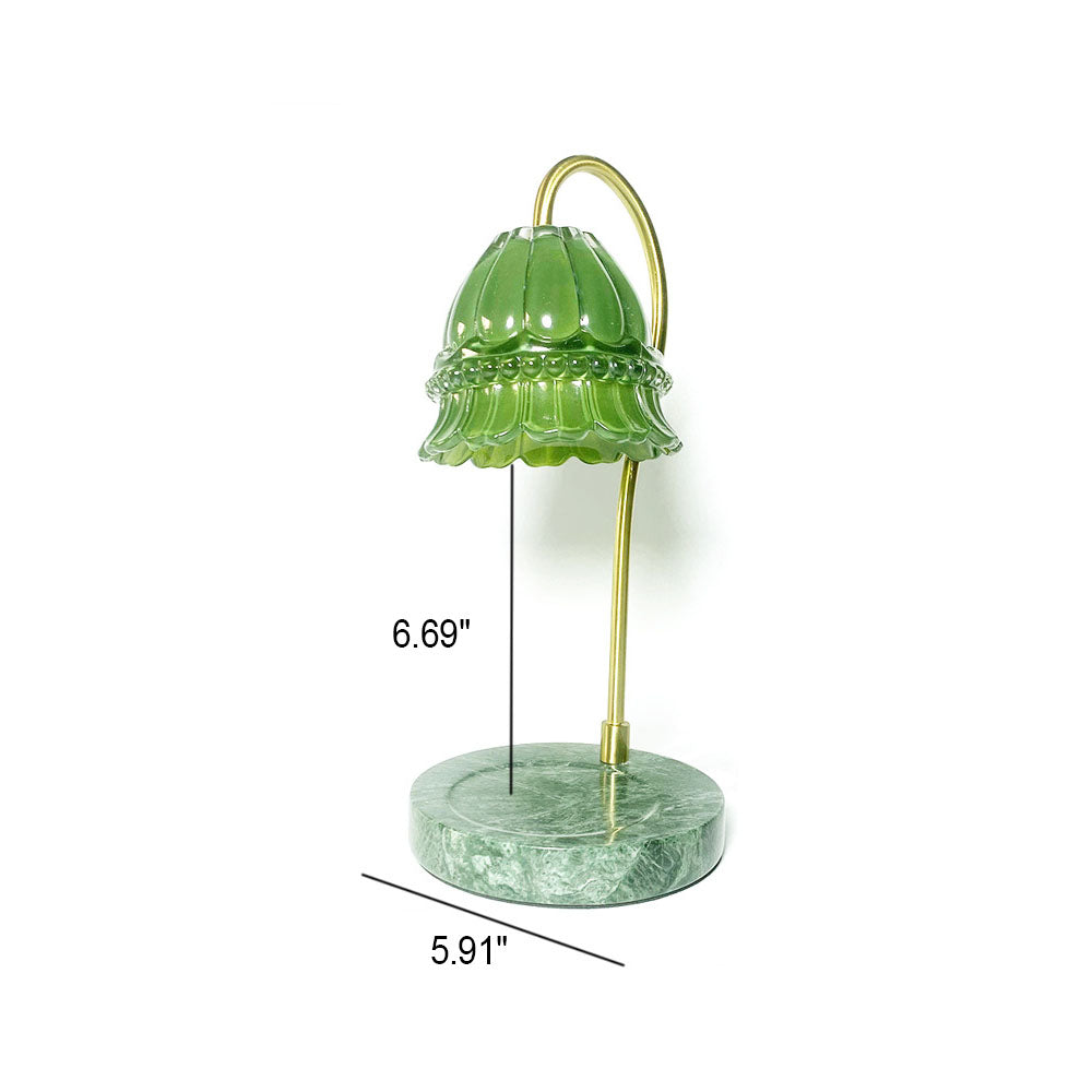 Green Glass Marble Melting Table Lamp