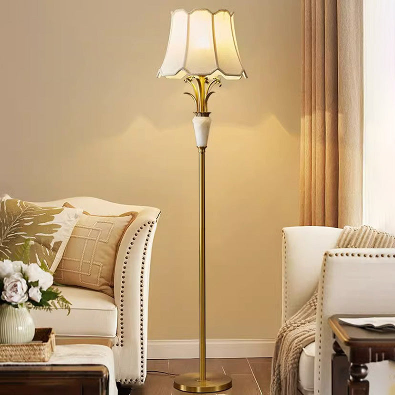 Fabric Jade All Copper Floor Lamp
