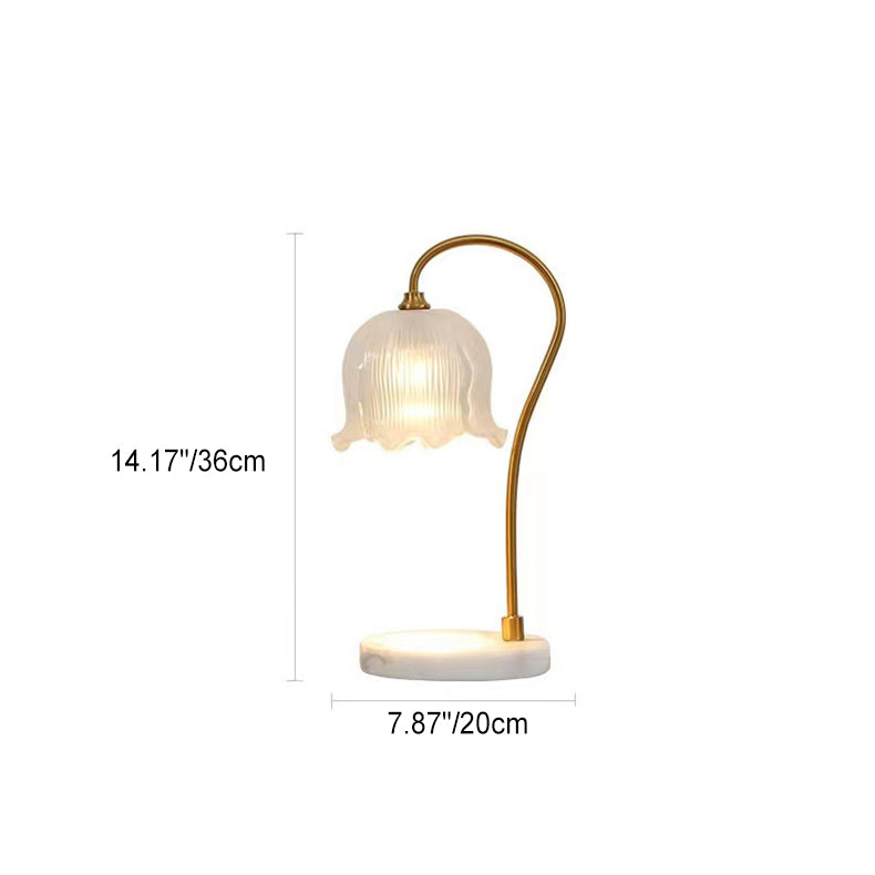 Bell Orchid Glass Marble Table Lamp