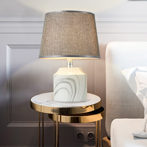 Cylinder Vase Ceramic Fabric Table Lamp