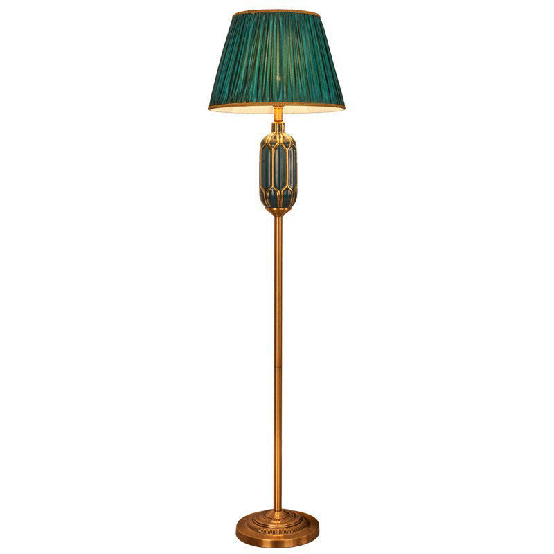 Vintage European Pleated Fabric Floor Lamp