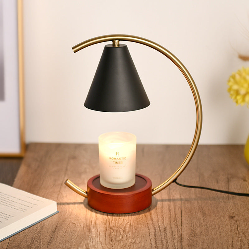 Tapered Hardware Wood Melting Table Lamp