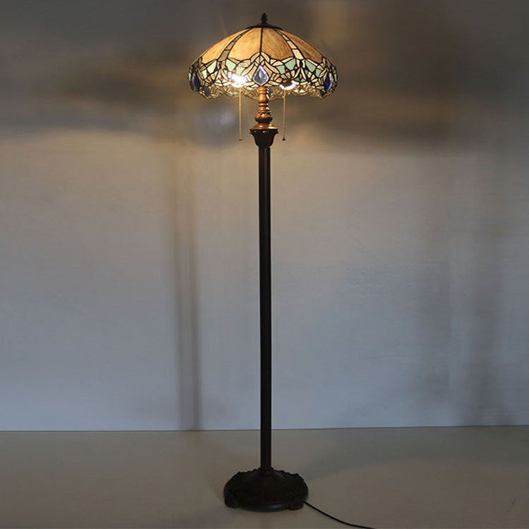 Glass 2-Light Floor Lamp