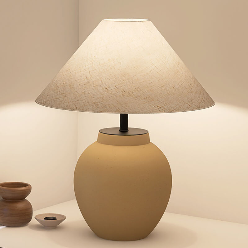 Metal Ceramic Pot Table Lamp