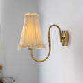 Pastoral Pleated Fabric Lace Wall Lamp