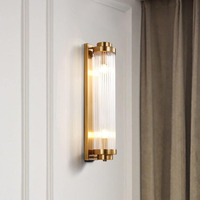 Iron Glass Cylinder Living 2-Light Wall Lamp