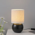 Round Orb Ceramic Fabric Table Lamp