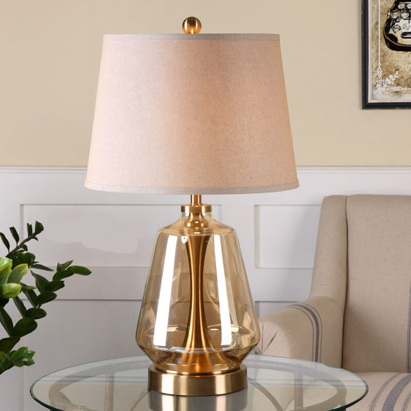 Vase Glass Fabric Table Lamp