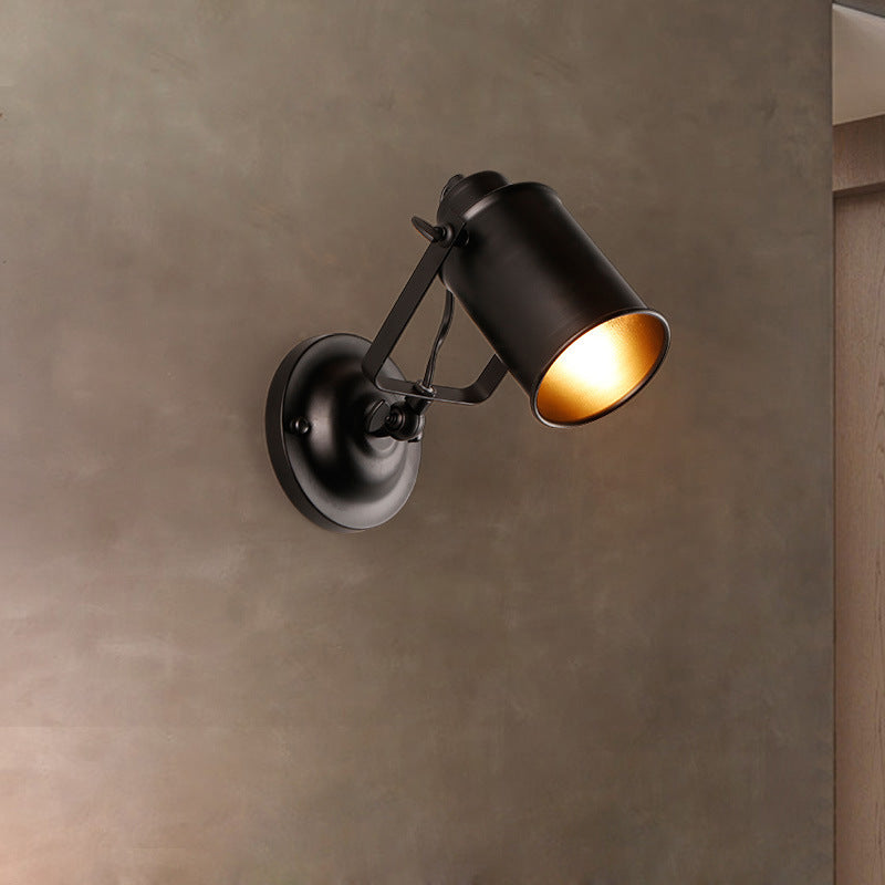 Iron Cylinder Entertainment Room Wall Lamp