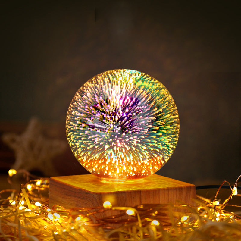 Colorful Glass Ball Plug-in Table Lamp