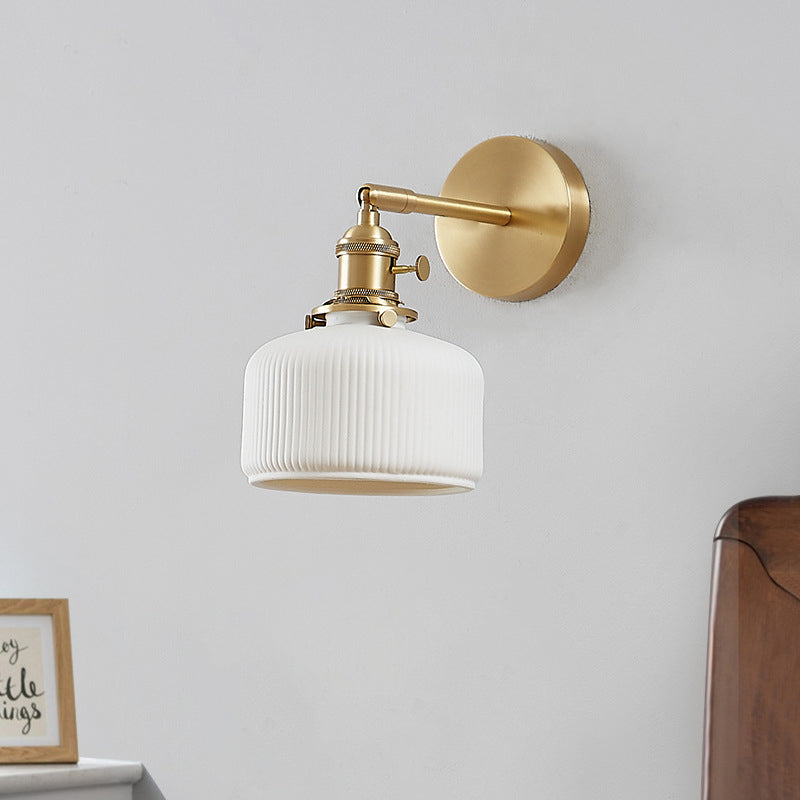 Striped Ceramic Jar Wall Lamp