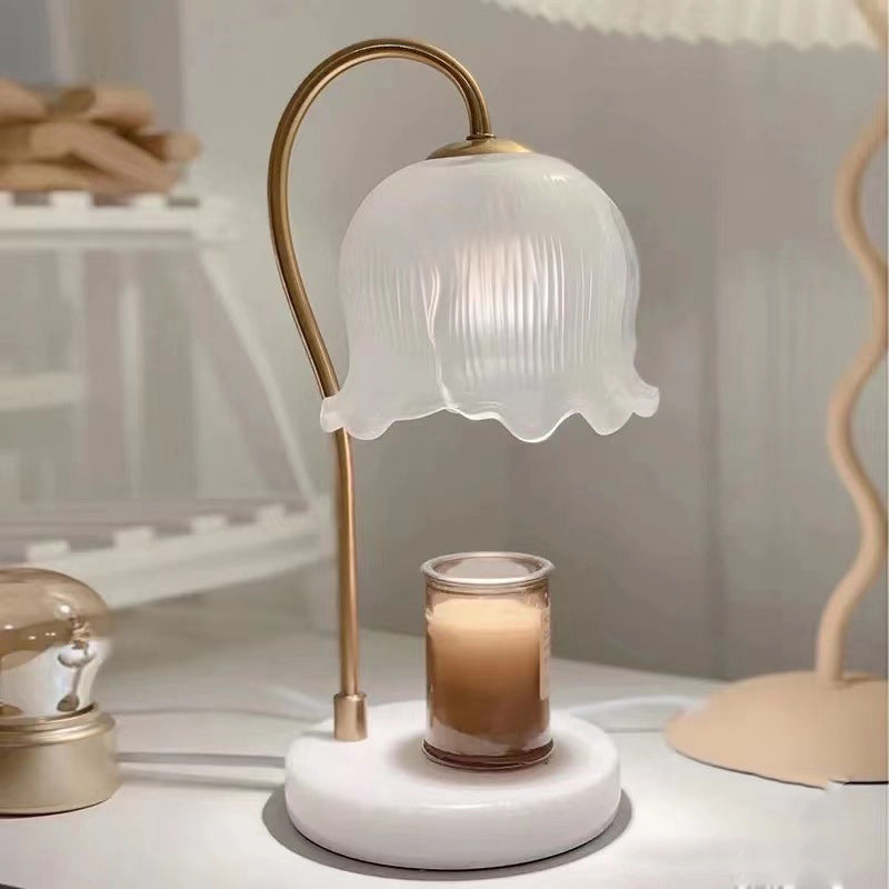 Bell Orchid Glass Marble Table Lamp