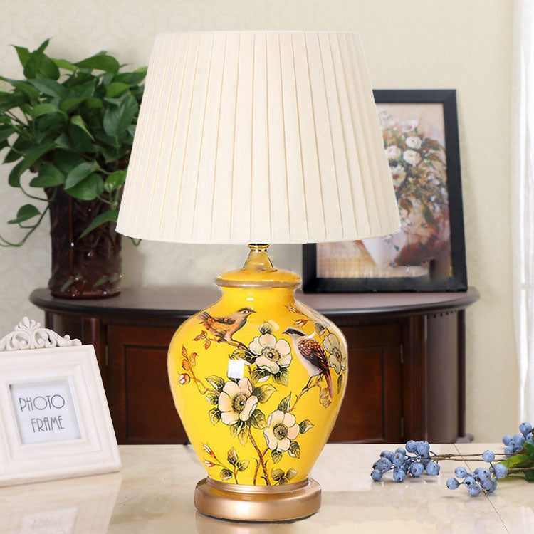 Bird Vase Ceramic Fabric Table Lamp