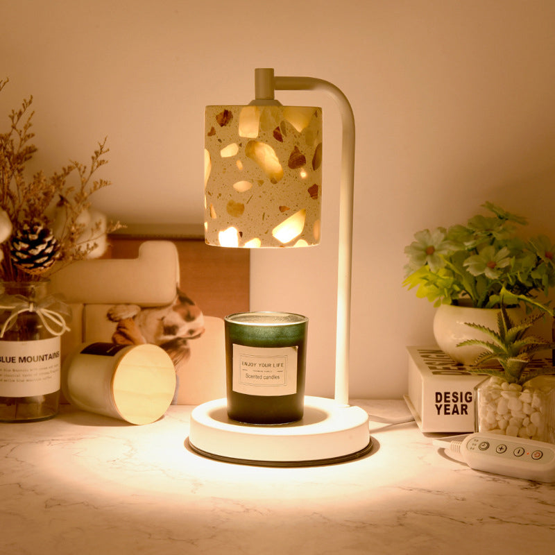 Cylindrical Disc Iron Stone Table Lamp