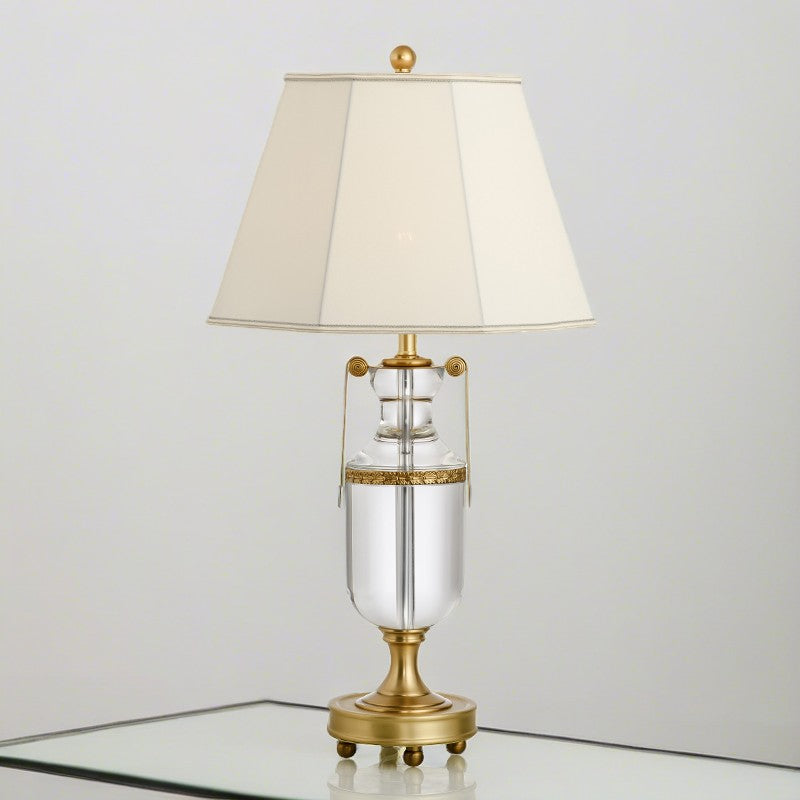 Octagonal Full Copper Crystal Table Lamp