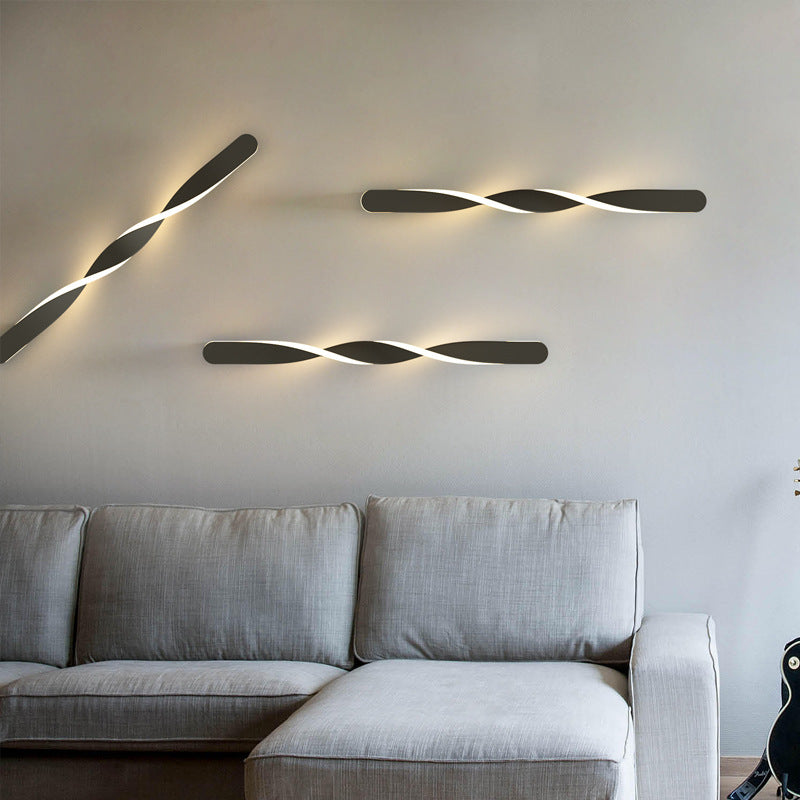 Long Oval Spiral Aluminum Wall Lamp