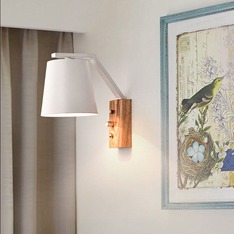 Solid Wood Cylindrical Wall Lamp