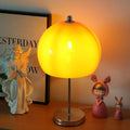 Orange Mushroom Glass Lampshade Table Lamp