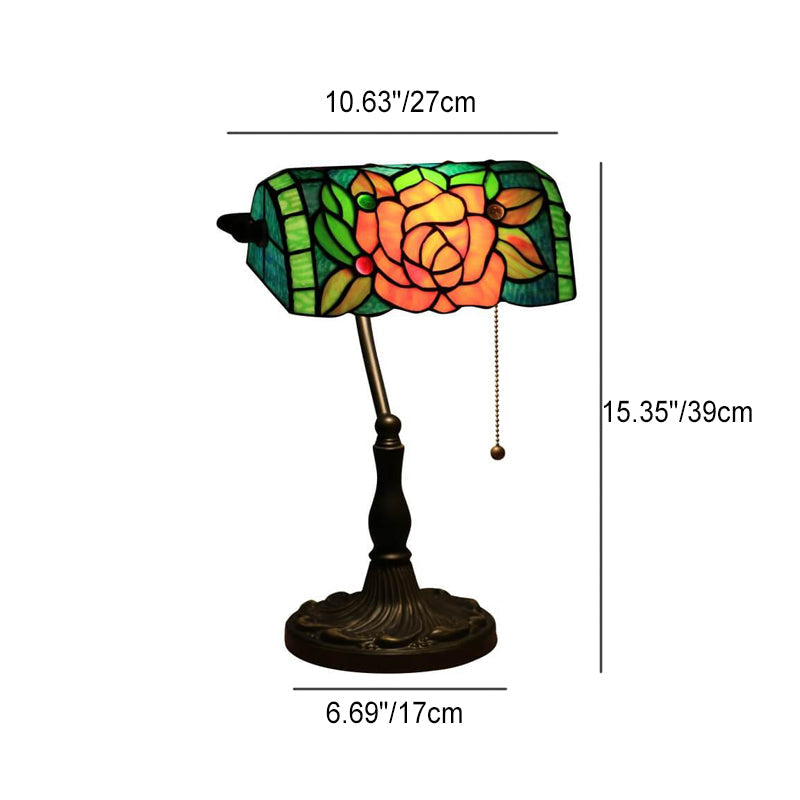 Blooming Flowers Stained Glass Table Lamp