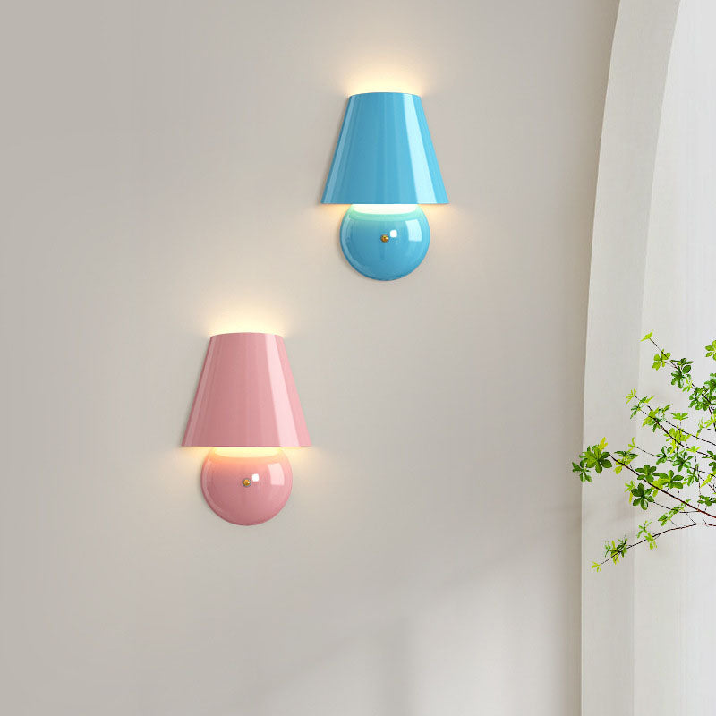 Cream Trapezoidal Round Iron Wall Lamp