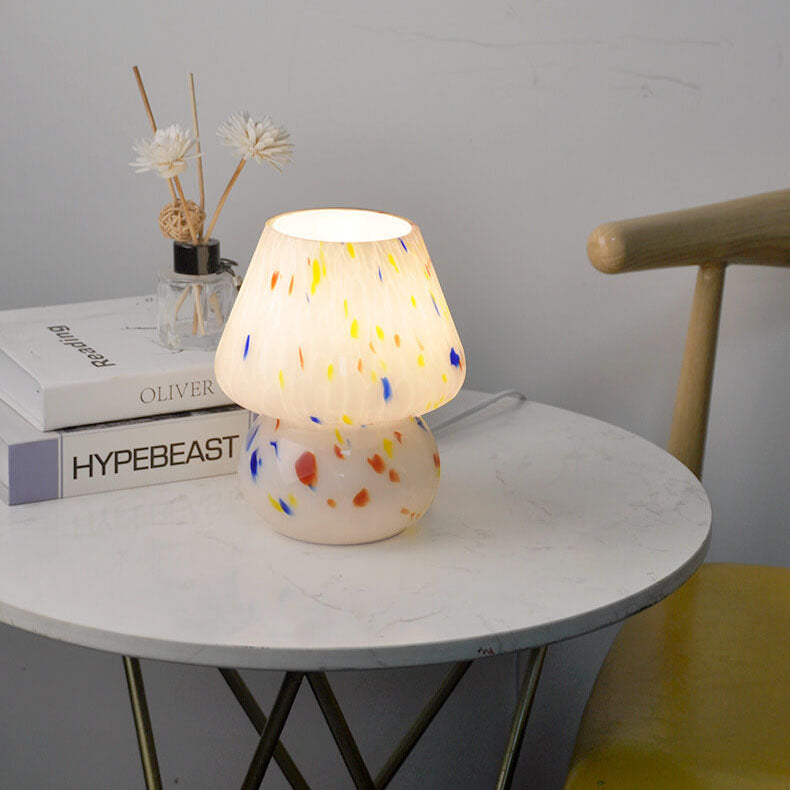 Watercolor Mushroom Glass Table Lamp