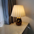 Pleated Umbrella Wave Glazed Table Lamp