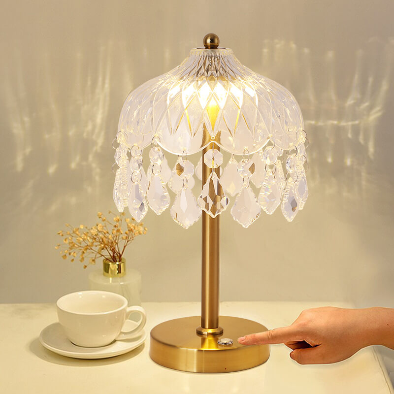 Crystal Glass Umbrella Table Lamp