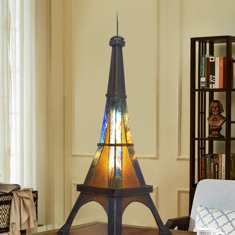 Tower Stained Glass Table Lamp