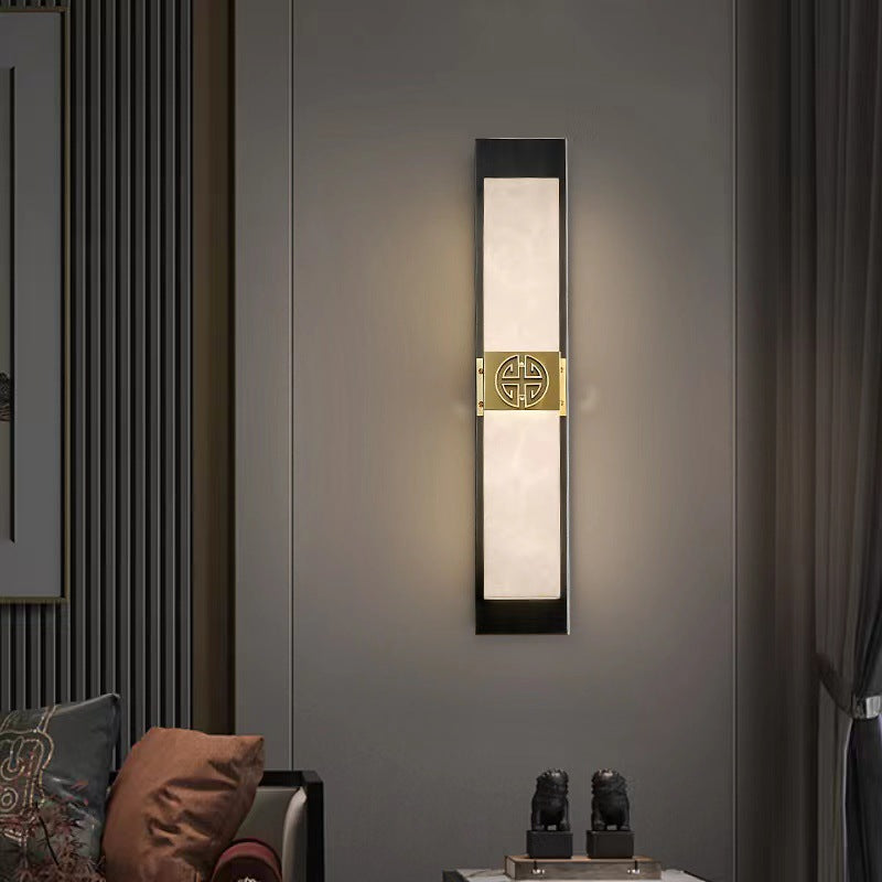 Copper Marble Cubic Strip Wall Lamp