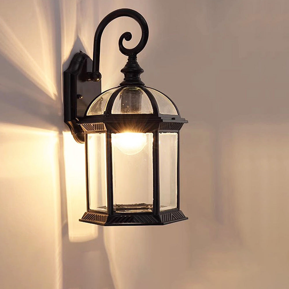 Hexagonal Castle Aluminum Glass Outdoor Light