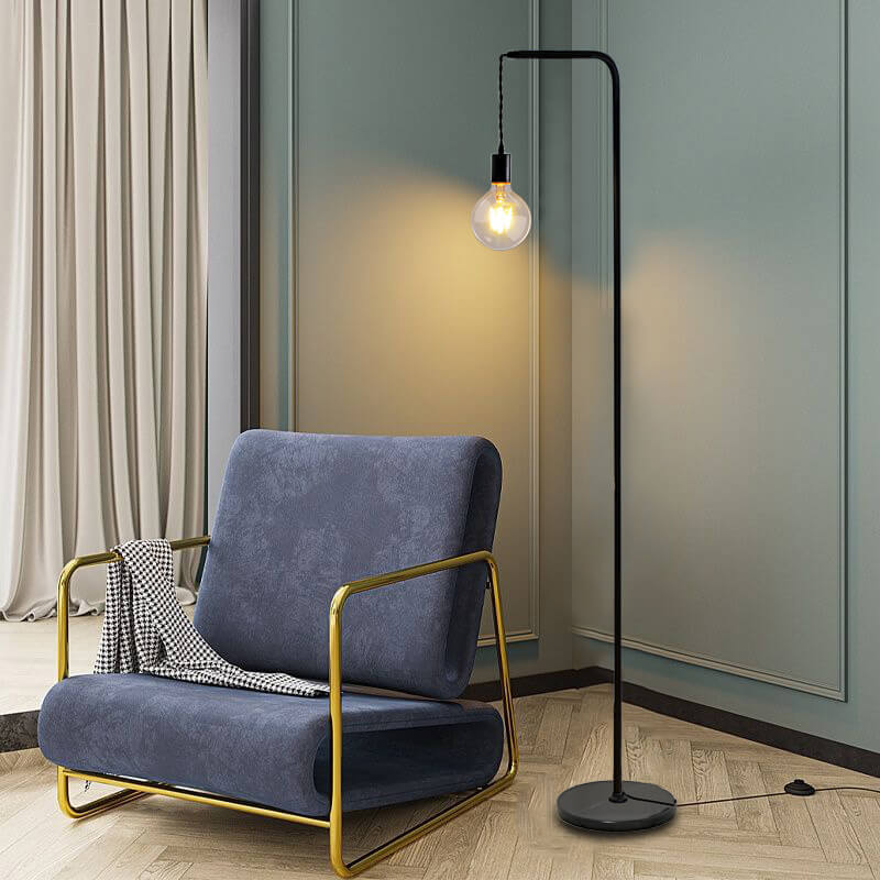 Black Iron Long Pole Floor Lamp