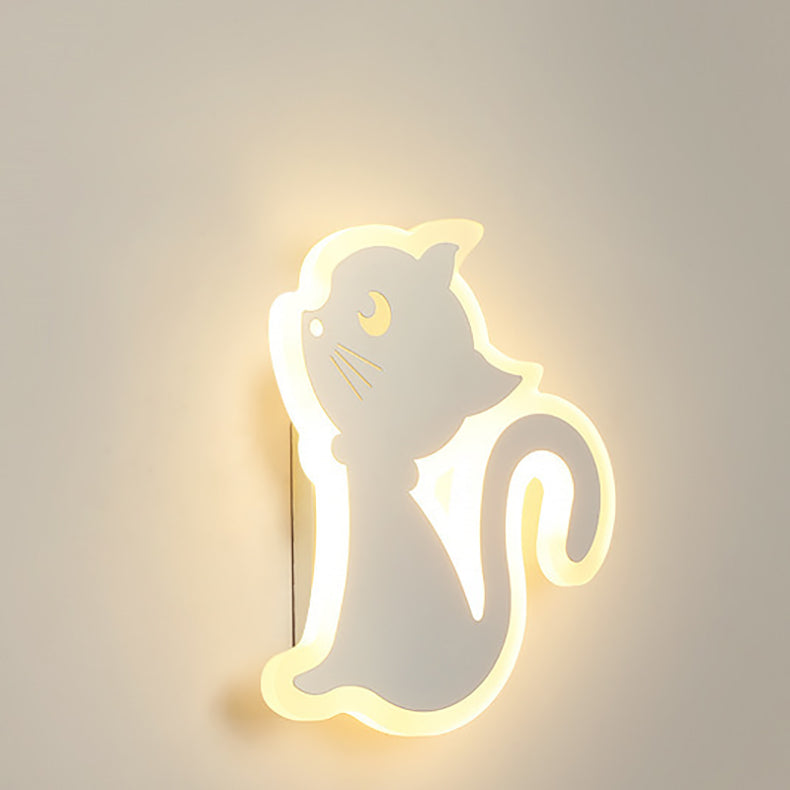 Cat-Shaped Acrylic Iron Bedroom Wall Lamp
