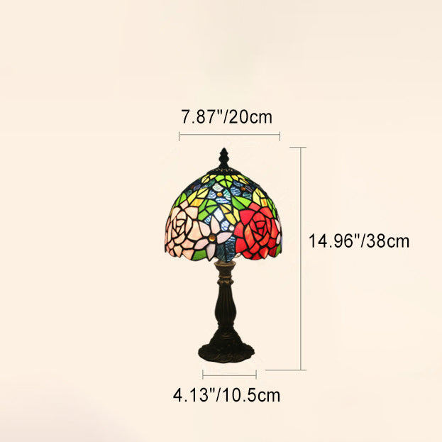 Oval Zinc Glass Bedroom Table Lamp