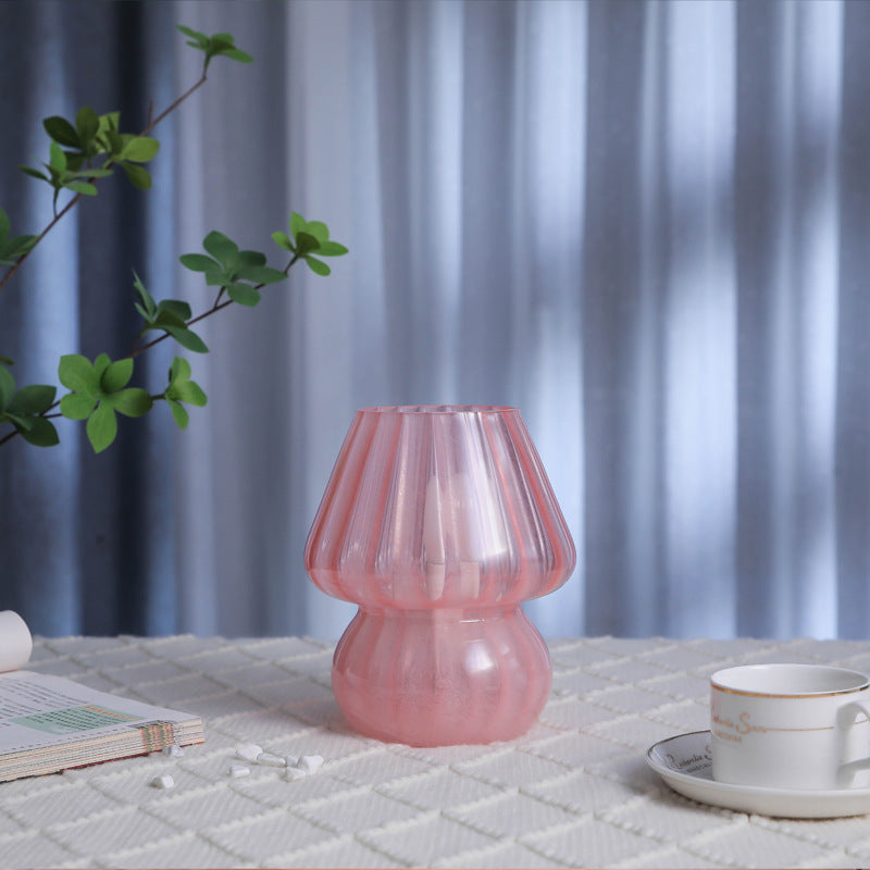 Glass Mushroom Bedroom Table Lamp