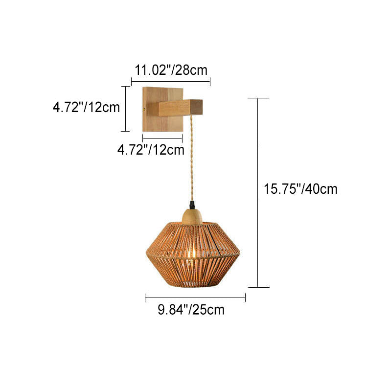 Rope Weaving Lantern Cage Wall Lamp