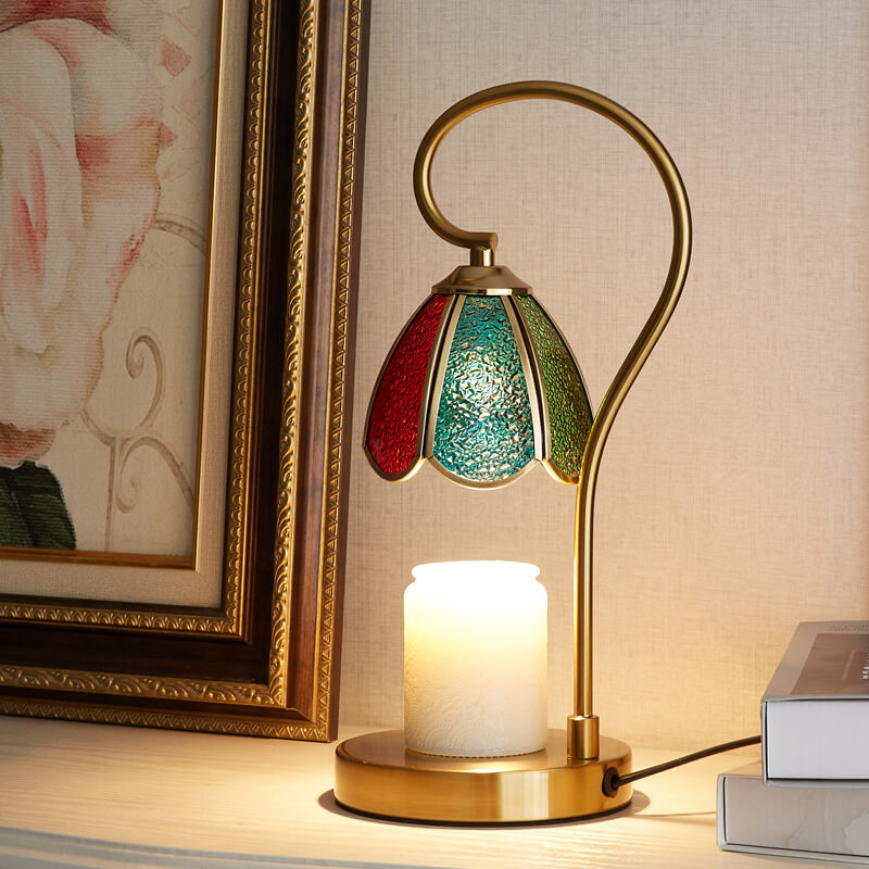 Stained Glass Flower Lampshade Table Lamp