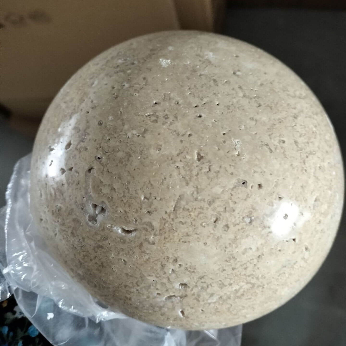 Round Yellow Travertine Wall Lamp