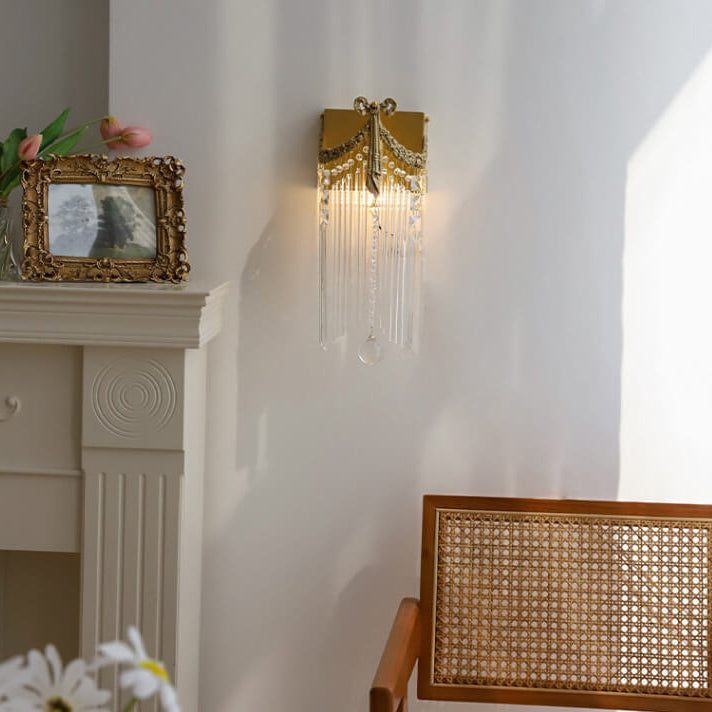 Bow Brass Crystal Wall Lamp