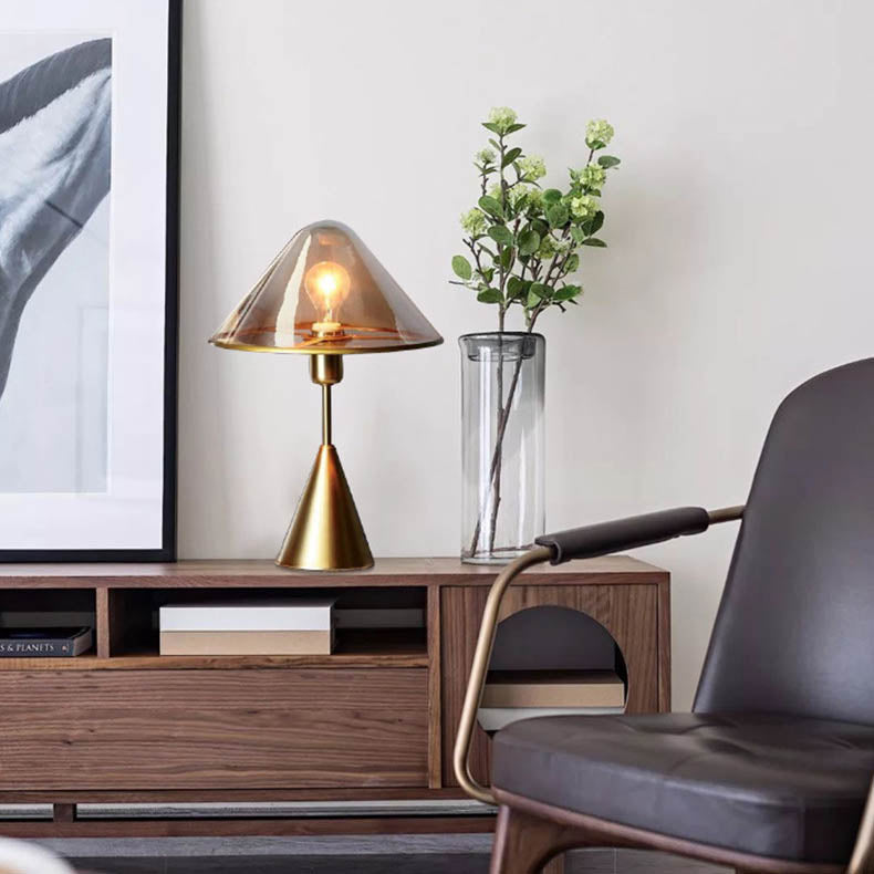 Triangle Hardware Glass Bedroom Table Lamp