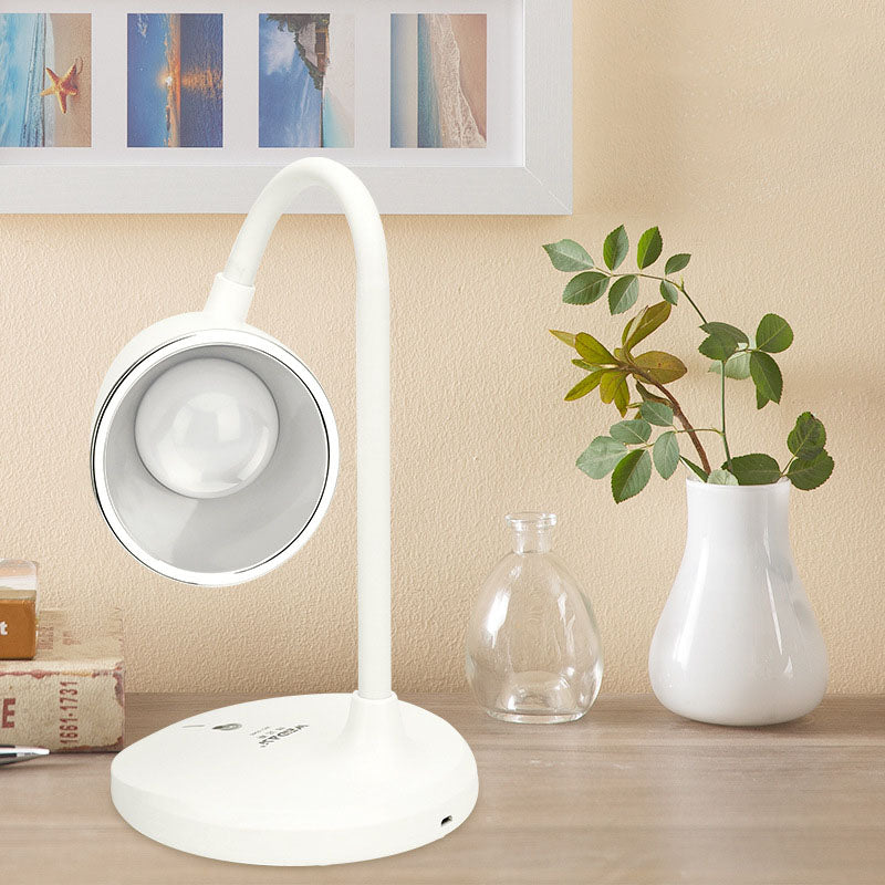 Multifunctional White Cone Rechargeable Table Lamp