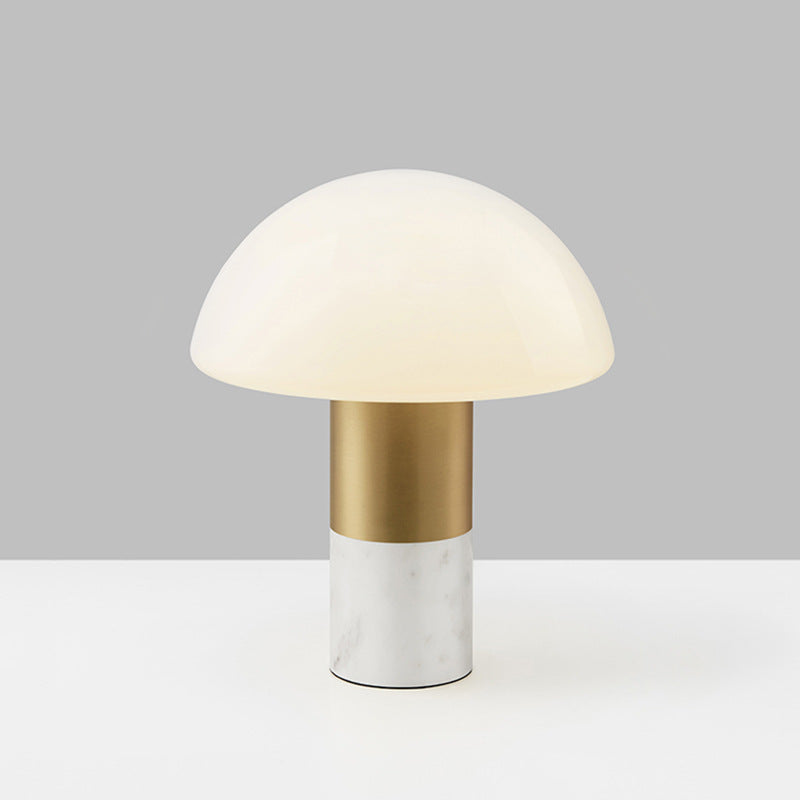 Mushroom Iron Glass Marble Table Lamp