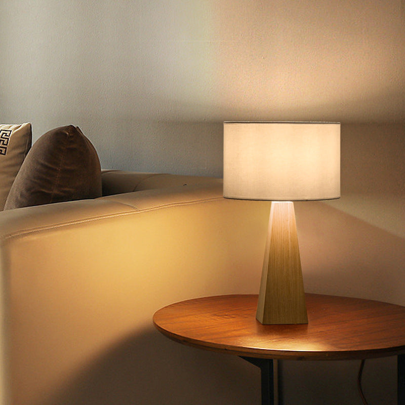Cylindrical Prismatic Solid Wood Table Lamp