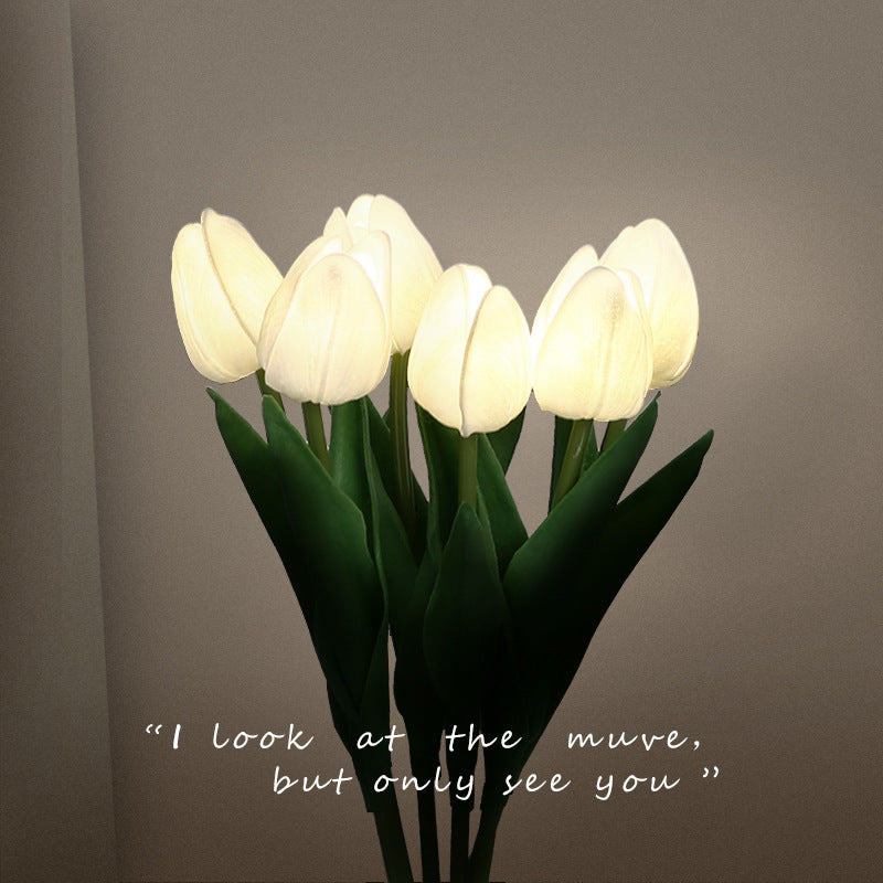 PU Ceramic Tulip Simulated Table Lamp