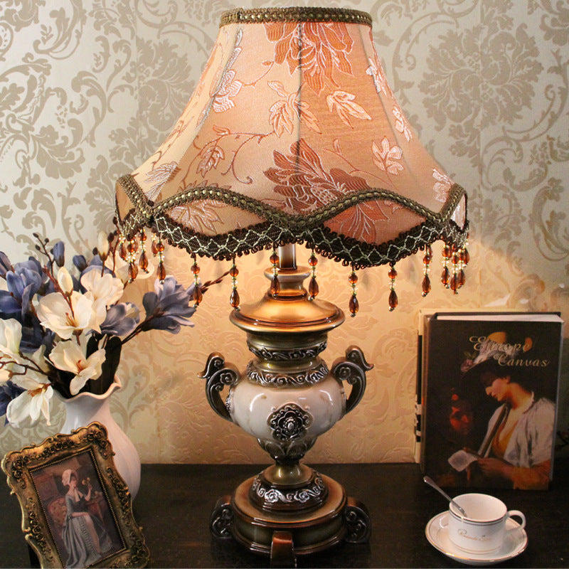 Vase Resin Fabric Bedroom Table Lamp