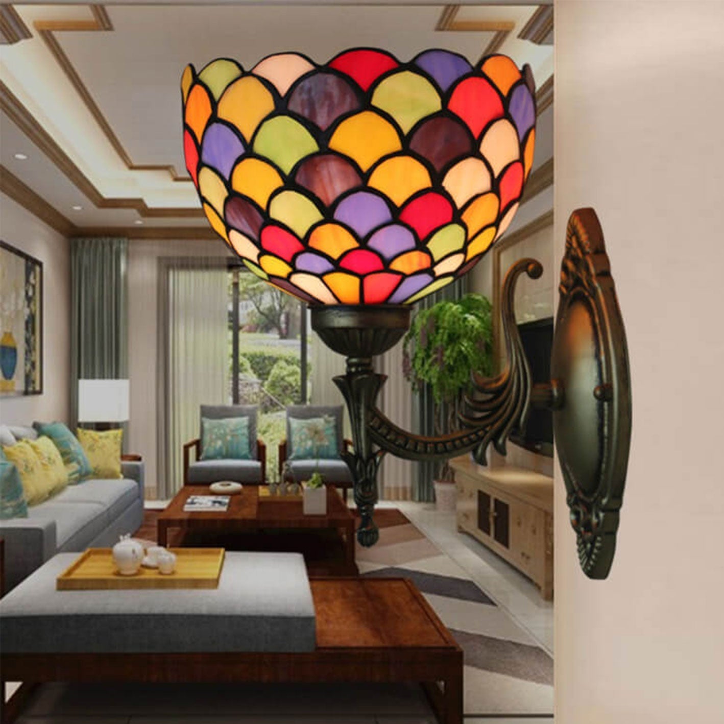Stained Dot Glass Wall Lamp