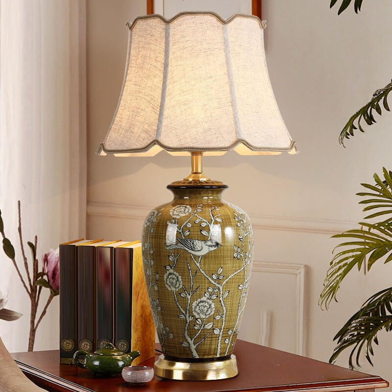 Ceramic Canvas Copper Table Lamp