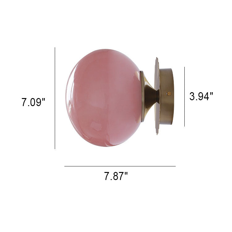 Iron Glass Round Head Wall Lamp