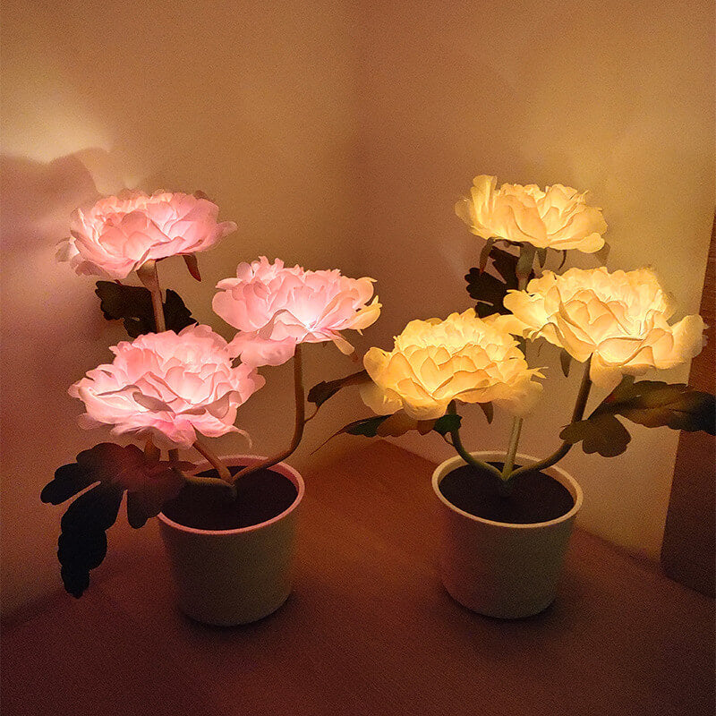 Simulation Peony Flower Bonsai Outdoor Light
