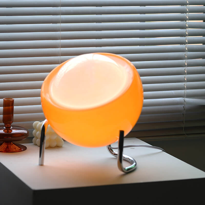 Planet Orange Glass Iron Table Lamp